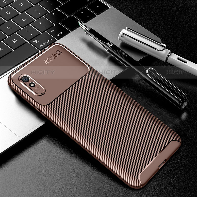 Coque Silicone Housse Etui Gel Serge Y01 pour Xiaomi Redmi 9A Marron Plus