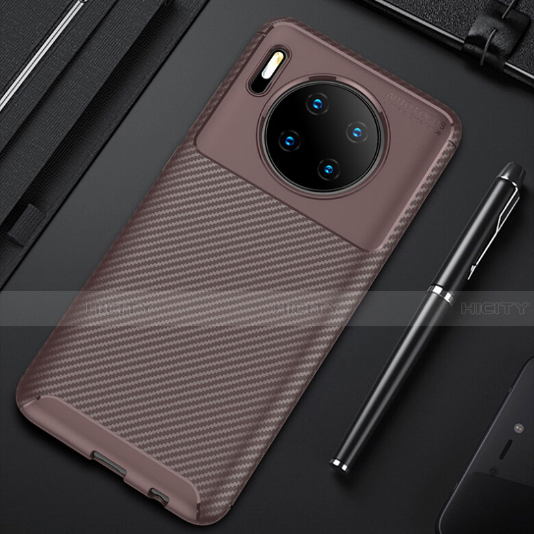 Coque Silicone Housse Etui Gel Serge Y02 pour Huawei Mate 30E Pro 5G Marron Plus