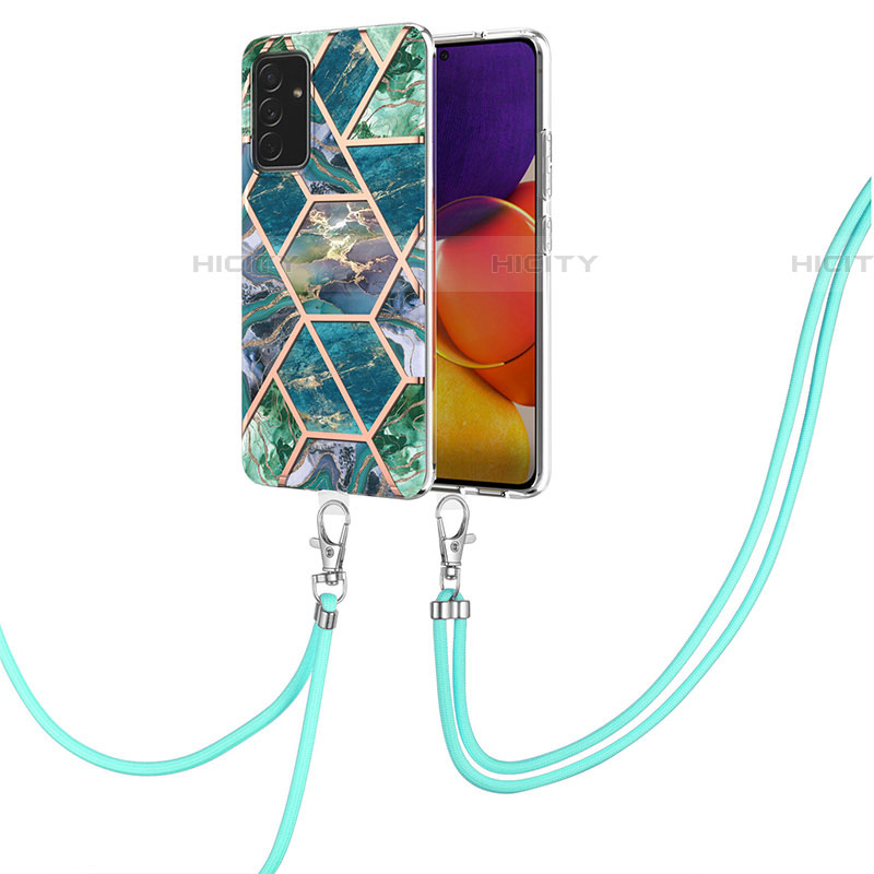 Coque Silicone Motif Fantaisie Souple Couleur Unie Etui Housse avec Laniere Strap Y01B pour Samsung Galaxy A05s Plus