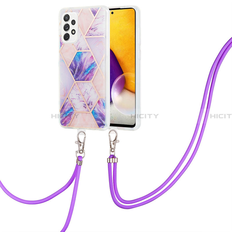 Coque Silicone Motif Fantaisie Souple Couleur Unie Etui Housse avec Laniere Strap Y01B pour Samsung Galaxy A13 4G Plus