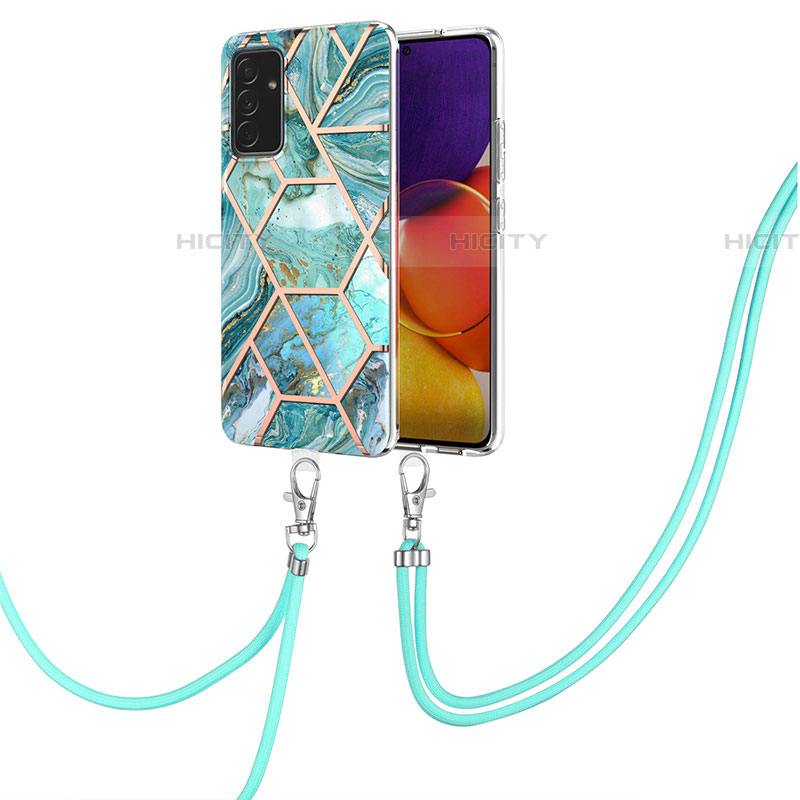 Coque Silicone Motif Fantaisie Souple Couleur Unie Etui Housse avec Laniere Strap Y01B pour Samsung Galaxy A24 4G Plus