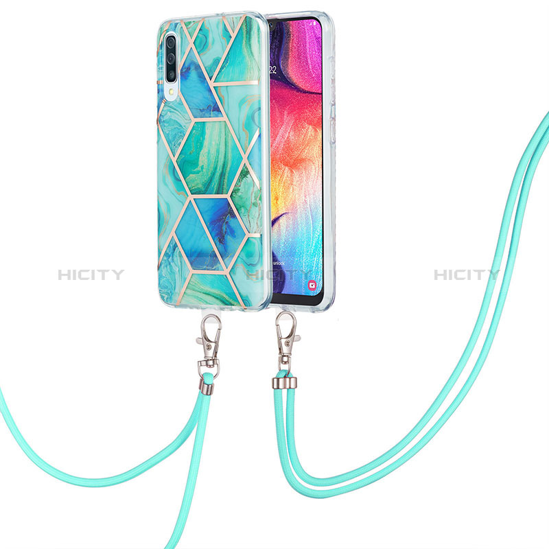 Coque Silicone Motif Fantaisie Souple Couleur Unie Etui Housse avec Laniere Strap Y01B pour Samsung Galaxy A50 Plus