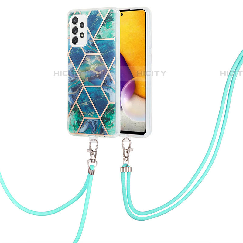 Coque Silicone Motif Fantaisie Souple Couleur Unie Etui Housse avec Laniere Strap Y01B pour Samsung Galaxy A53 5G Plus