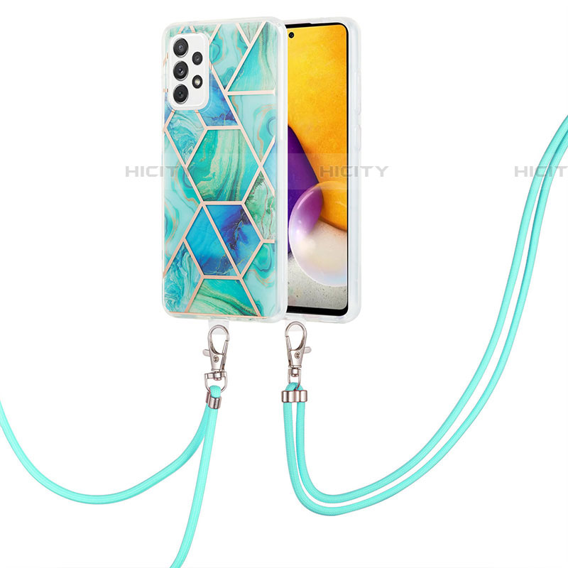 Coque Silicone Motif Fantaisie Souple Couleur Unie Etui Housse avec Laniere Strap Y01B pour Samsung Galaxy A53 5G Plus