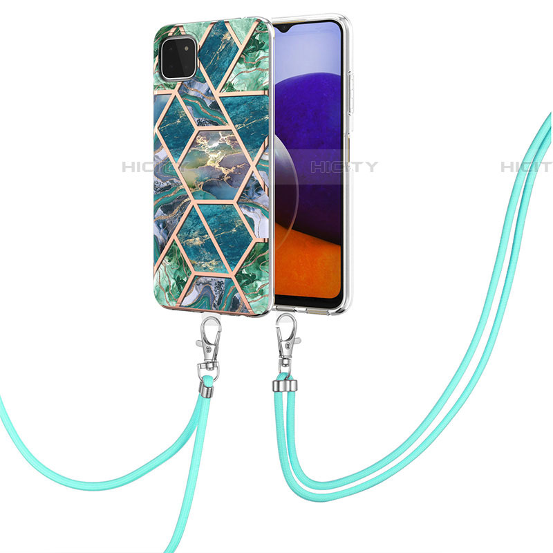 Coque Silicone Motif Fantaisie Souple Couleur Unie Etui Housse avec Laniere Strap Y01B pour Samsung Galaxy F42 5G Plus