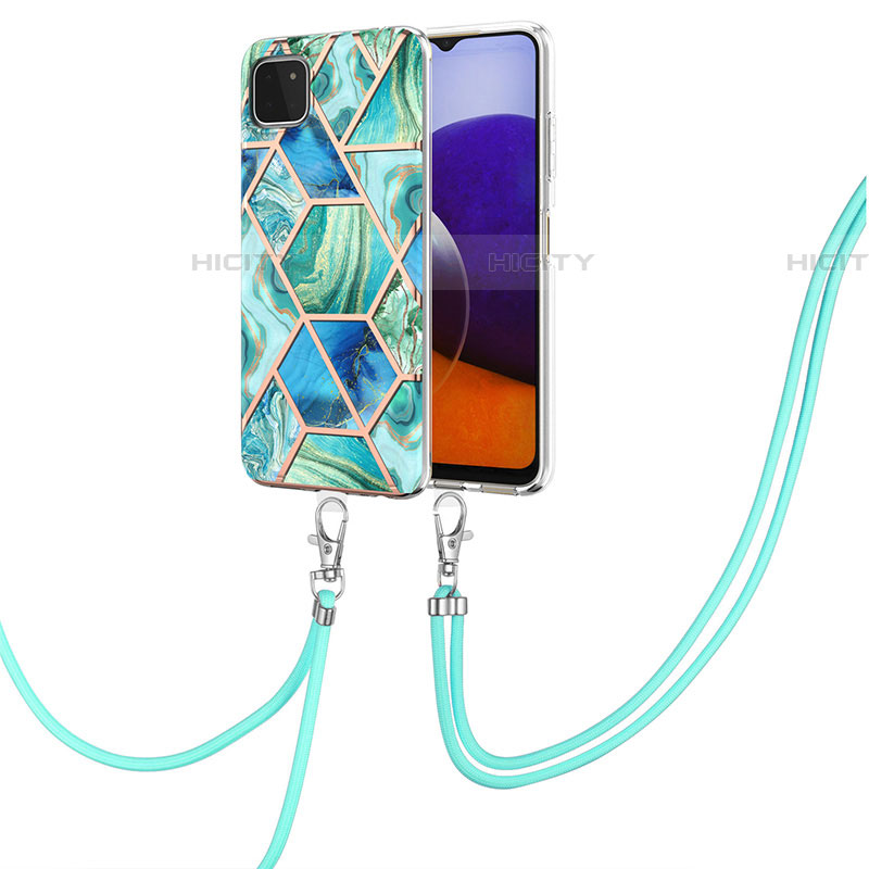 Coque Silicone Motif Fantaisie Souple Couleur Unie Etui Housse avec Laniere Strap Y01B pour Samsung Galaxy F42 5G Plus