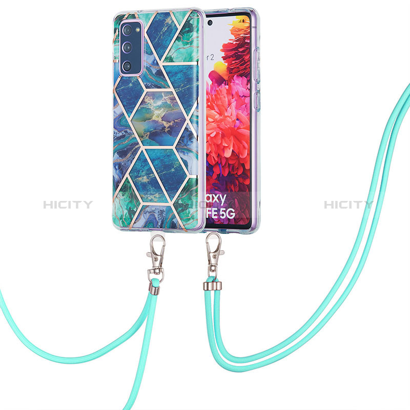 Coque Silicone Motif Fantaisie Souple Couleur Unie Etui Housse avec Laniere Strap Y01B pour Samsung Galaxy S20 Lite 5G Plus