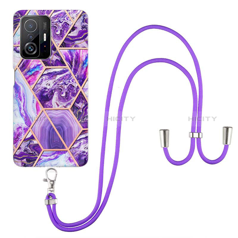 Coque Silicone Motif Fantaisie Souple Couleur Unie Etui Housse avec Laniere Strap Y01B pour Xiaomi Mi 11T 5G Plus