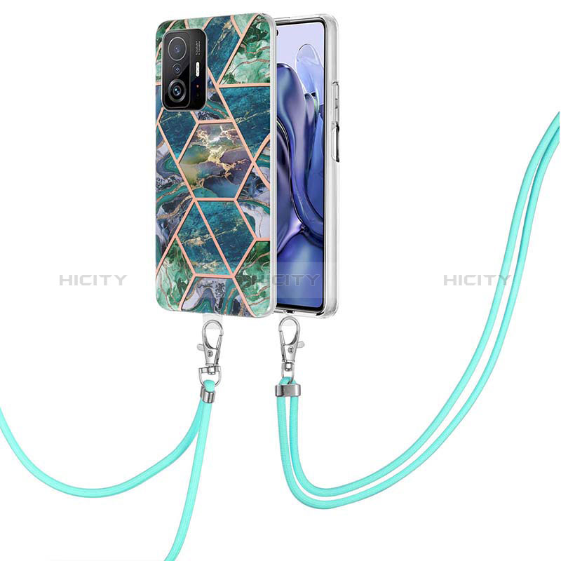 Coque Silicone Motif Fantaisie Souple Couleur Unie Etui Housse avec Laniere Strap Y01B pour Xiaomi Mi 11T Pro 5G Plus