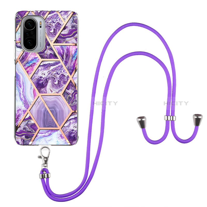 Coque Silicone Motif Fantaisie Souple Couleur Unie Etui Housse avec Laniere Strap Y01B pour Xiaomi Mi 11X 5G Plus