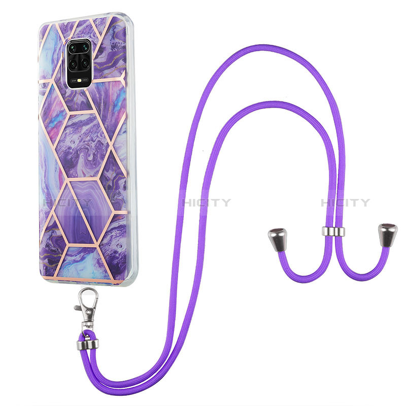 Coque Silicone Motif Fantaisie Souple Couleur Unie Etui Housse avec Laniere Strap Y01B pour Xiaomi Poco M2 Pro Plus