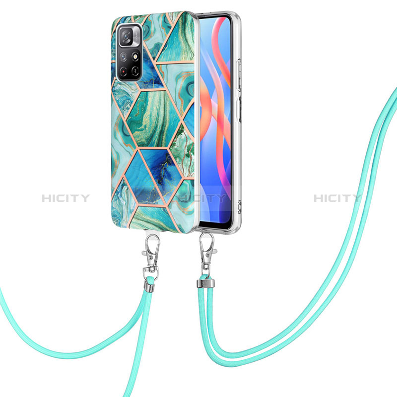 Coque Silicone Motif Fantaisie Souple Couleur Unie Etui Housse avec Laniere Strap Y01B pour Xiaomi Poco M4 Pro 5G Plus