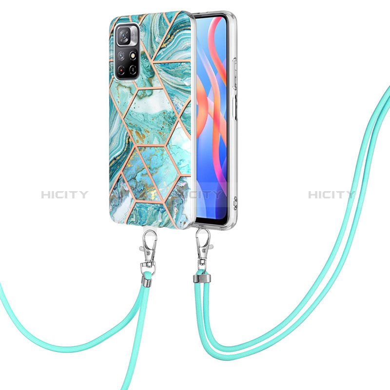 Coque Silicone Motif Fantaisie Souple Couleur Unie Etui Housse avec Laniere Strap Y01B pour Xiaomi Poco M4 Pro 5G Plus