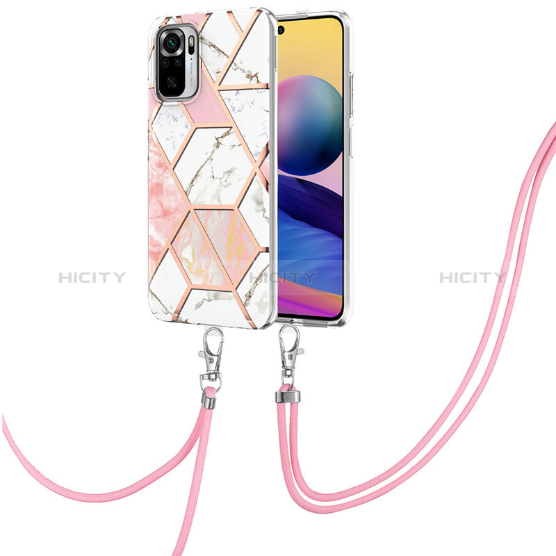 Coque Silicone Motif Fantaisie Souple Couleur Unie Etui Housse avec Laniere Strap Y01B pour Xiaomi Poco M5S Plus