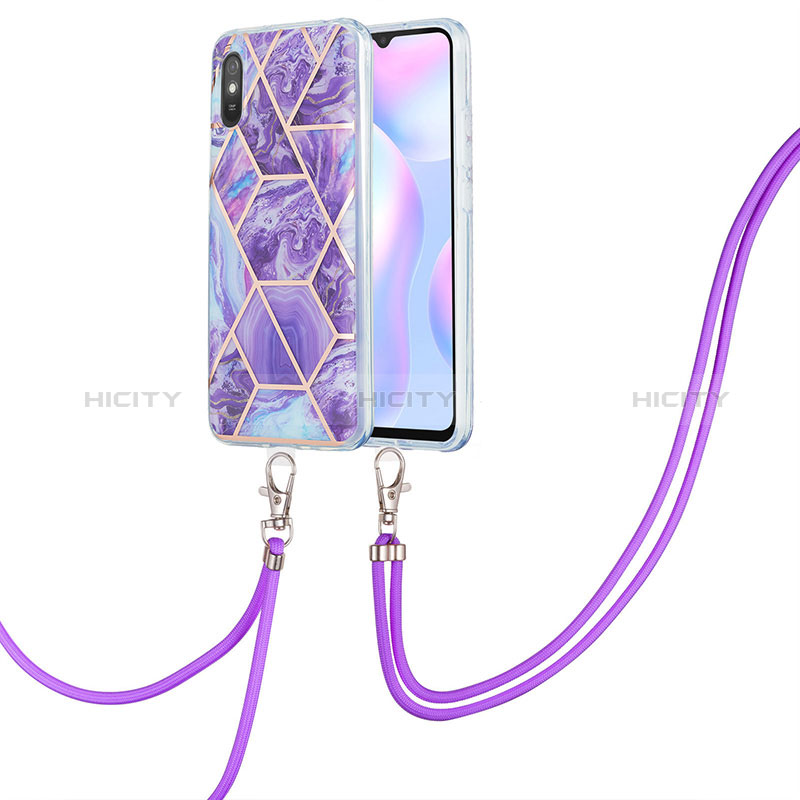 Coque Silicone Motif Fantaisie Souple Couleur Unie Etui Housse avec Laniere Strap Y01B pour Xiaomi Redmi 9i Plus