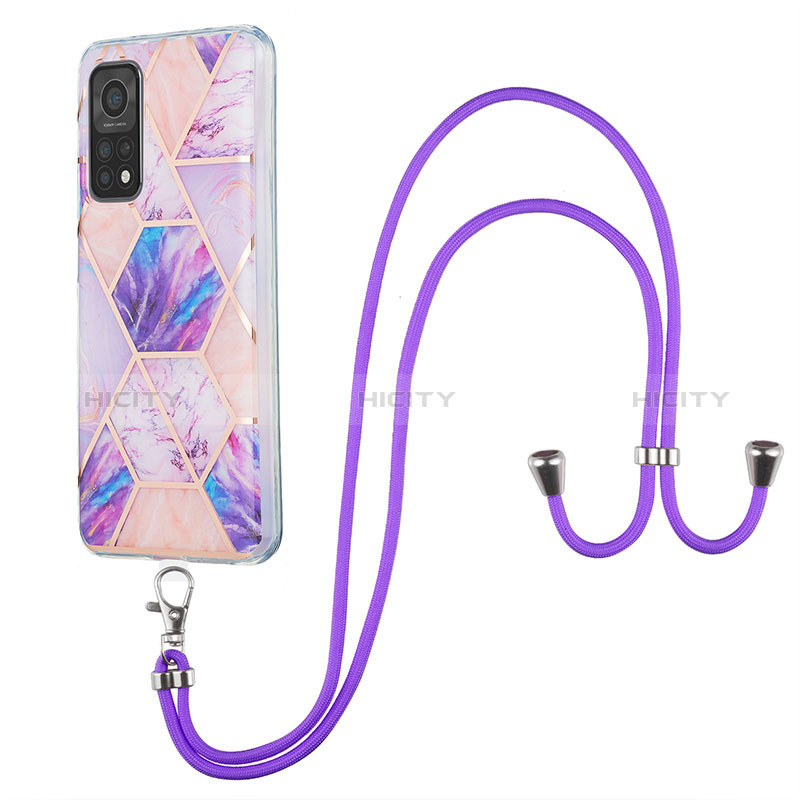 Coque Silicone Motif Fantaisie Souple Couleur Unie Etui Housse avec Laniere Strap Y01B pour Xiaomi Redmi K30S 5G Plus