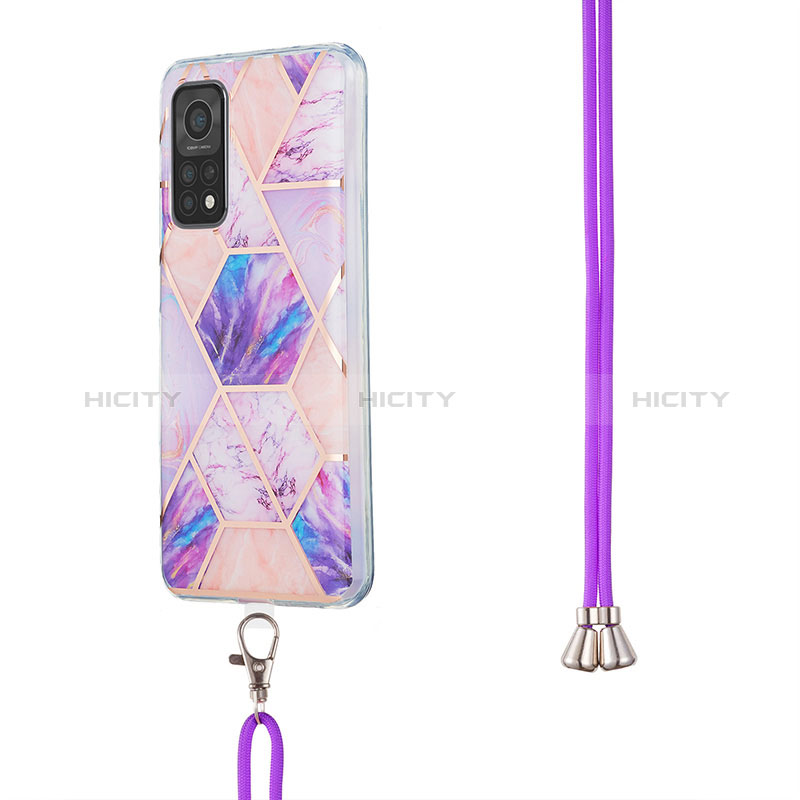 Coque Silicone Motif Fantaisie Souple Couleur Unie Etui Housse avec Laniere Strap Y01B pour Xiaomi Redmi K30S 5G Plus