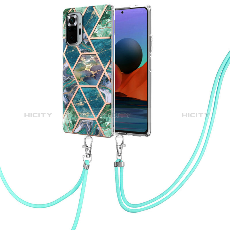 Coque Silicone Motif Fantaisie Souple Couleur Unie Etui Housse avec Laniere Strap Y01B pour Xiaomi Redmi Note 10 Pro 4G Plus