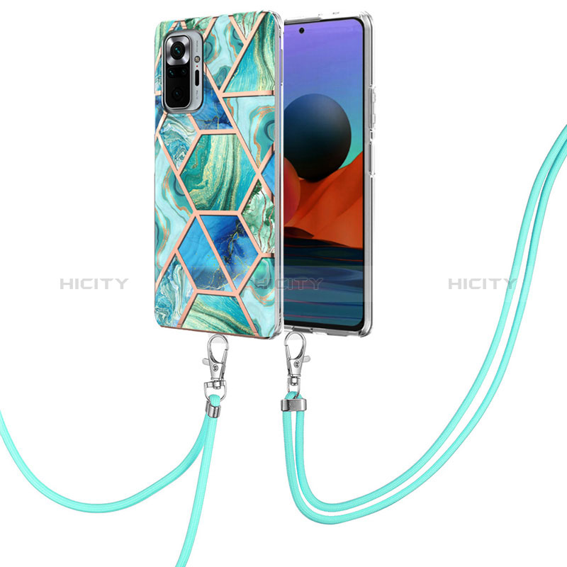 Coque Silicone Motif Fantaisie Souple Couleur Unie Etui Housse avec Laniere Strap Y01B pour Xiaomi Redmi Note 10 Pro Max Plus