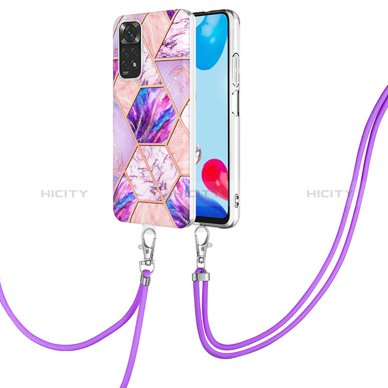 Coque Silicone Motif Fantaisie Souple Couleur Unie Etui Housse avec Laniere Strap Y01B pour Xiaomi Redmi Note 11 4G (2022) Plus