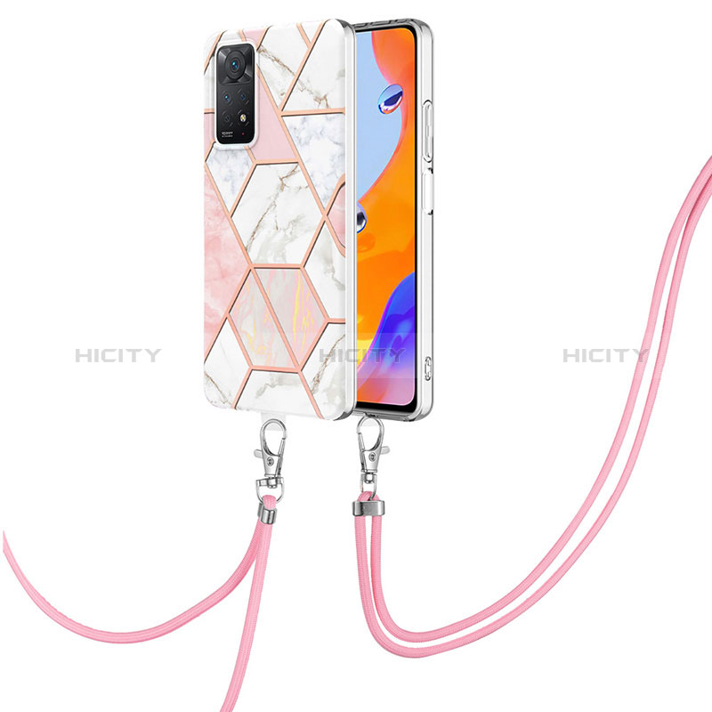 Coque Silicone Motif Fantaisie Souple Couleur Unie Etui Housse avec Laniere Strap Y01B pour Xiaomi Redmi Note 11 Pro 4G Plus