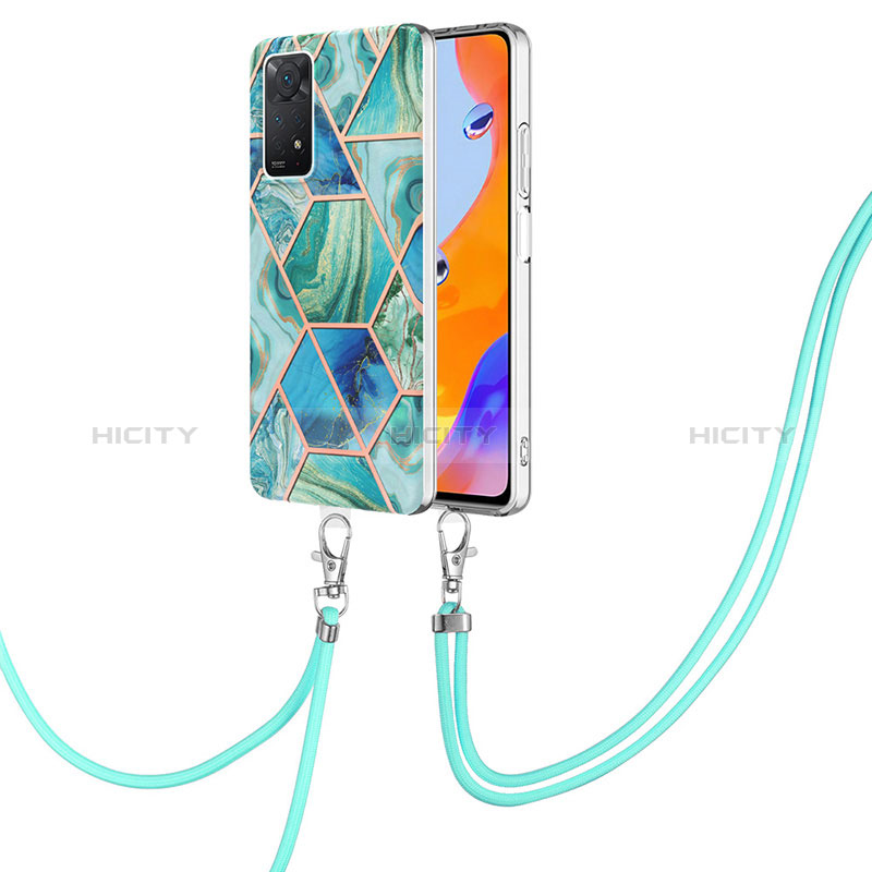 Coque Silicone Motif Fantaisie Souple Couleur Unie Etui Housse avec Laniere Strap Y01B pour Xiaomi Redmi Note 11 Pro 4G Plus