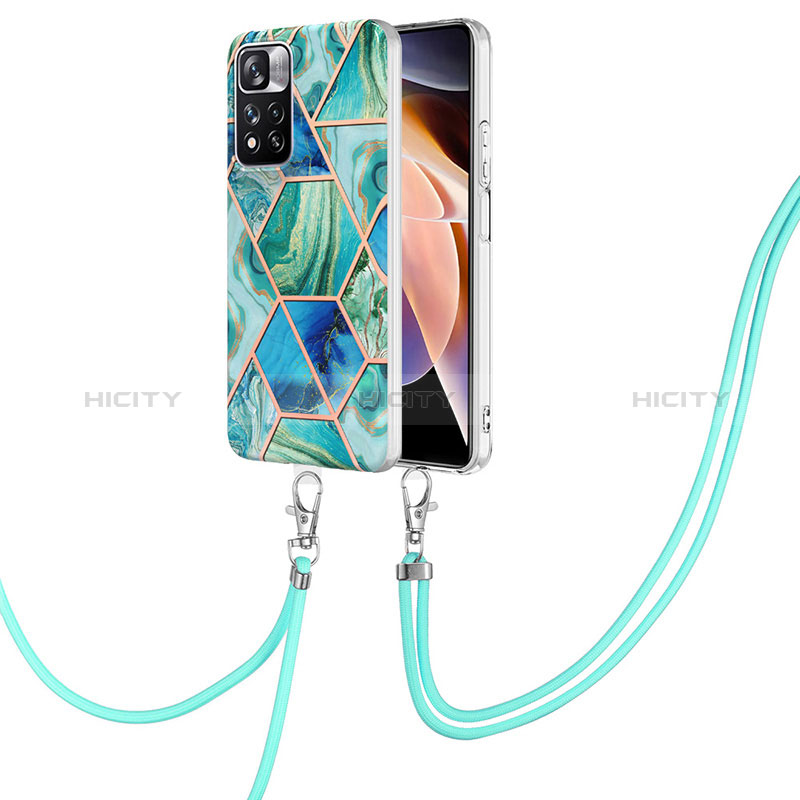 Coque Silicone Motif Fantaisie Souple Couleur Unie Etui Housse avec Laniere Strap Y01B pour Xiaomi Redmi Note 11 Pro+ Plus 5G Plus