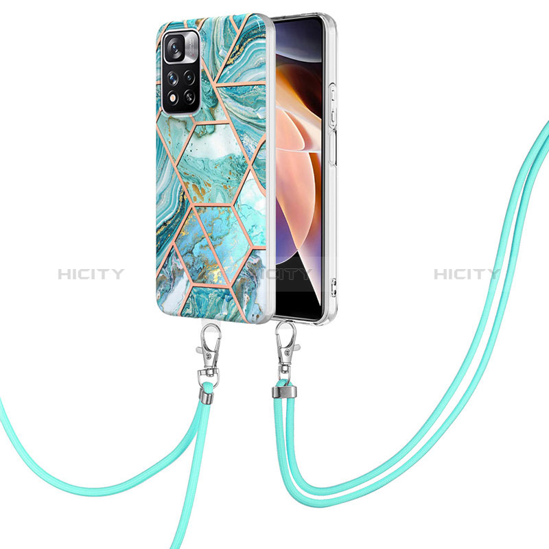 Coque Silicone Motif Fantaisie Souple Couleur Unie Etui Housse avec Laniere Strap Y01B pour Xiaomi Redmi Note 11 Pro+ Plus 5G Plus