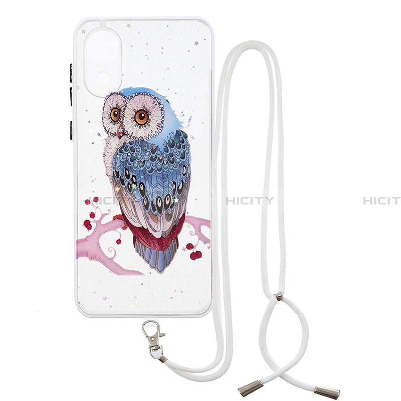 Coque Silicone Motif Fantaisie Souple Couleur Unie Etui Housse avec Laniere Strap Y01X pour Samsung Galaxy A03 Core Mixte Plus