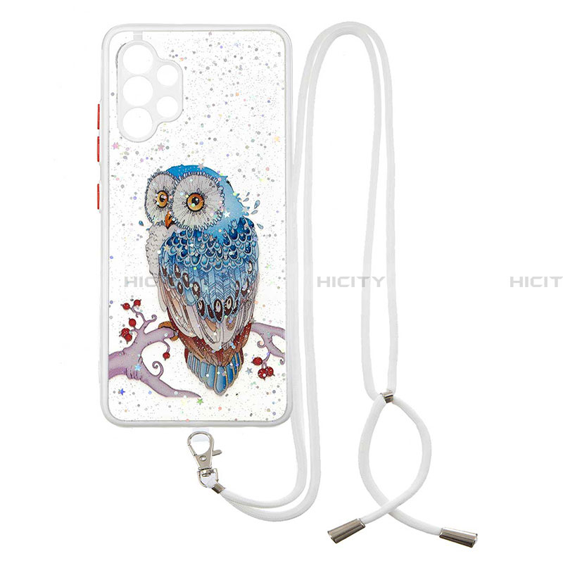 Coque Silicone Motif Fantaisie Souple Couleur Unie Etui Housse avec Laniere Strap Y01X pour Samsung Galaxy A32 4G Mixte Plus