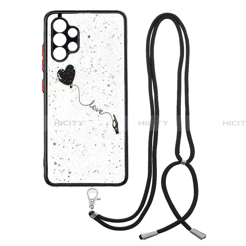 Coque Silicone Motif Fantaisie Souple Couleur Unie Etui Housse avec Laniere Strap Y01X pour Samsung Galaxy A32 4G Plus