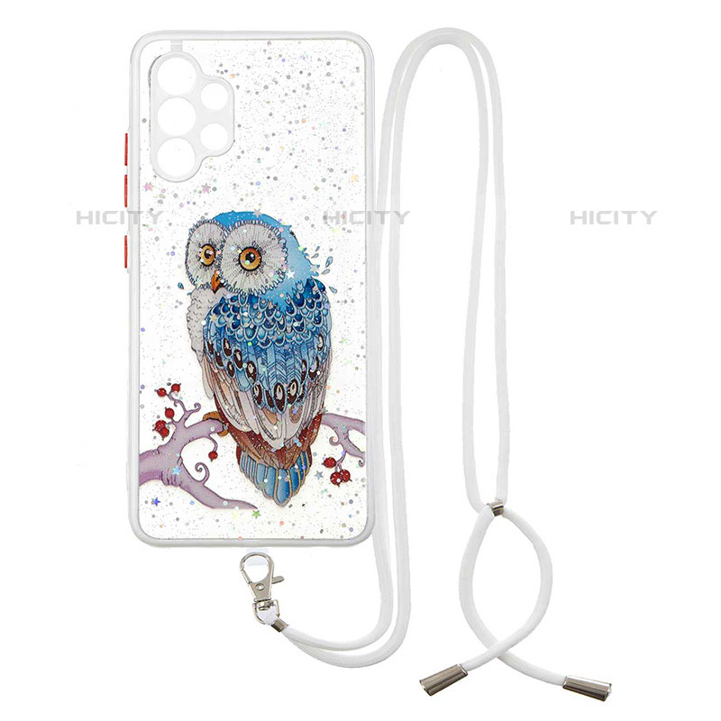 Coque Silicone Motif Fantaisie Souple Couleur Unie Etui Housse avec Laniere Strap Y01X pour Samsung Galaxy M32 5G Mixte Plus