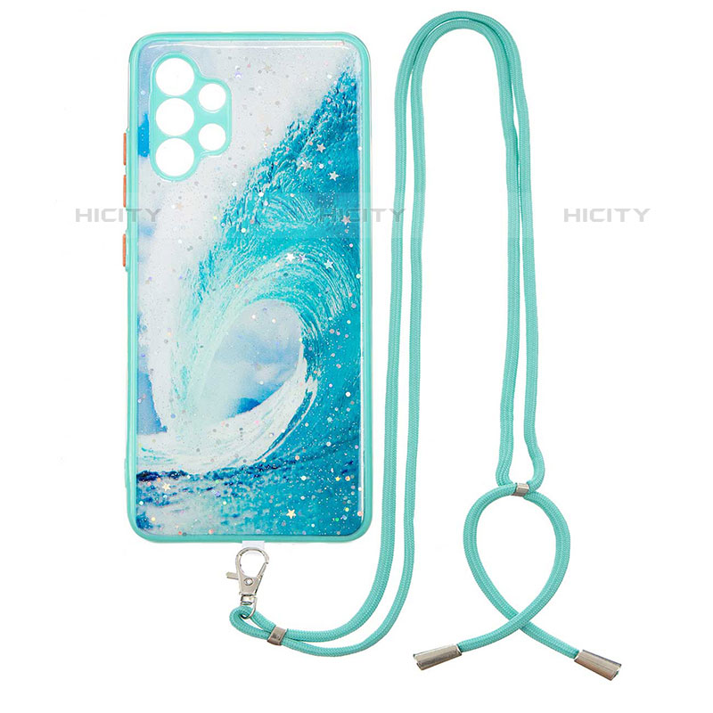 Coque Silicone Motif Fantaisie Souple Couleur Unie Etui Housse avec Laniere Strap Y01X pour Samsung Galaxy M32 5G Plus