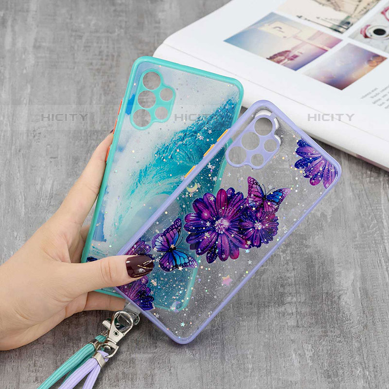 Coque Silicone Motif Fantaisie Souple Couleur Unie Etui Housse avec Laniere Strap Y01X pour Samsung Galaxy M32 5G Plus