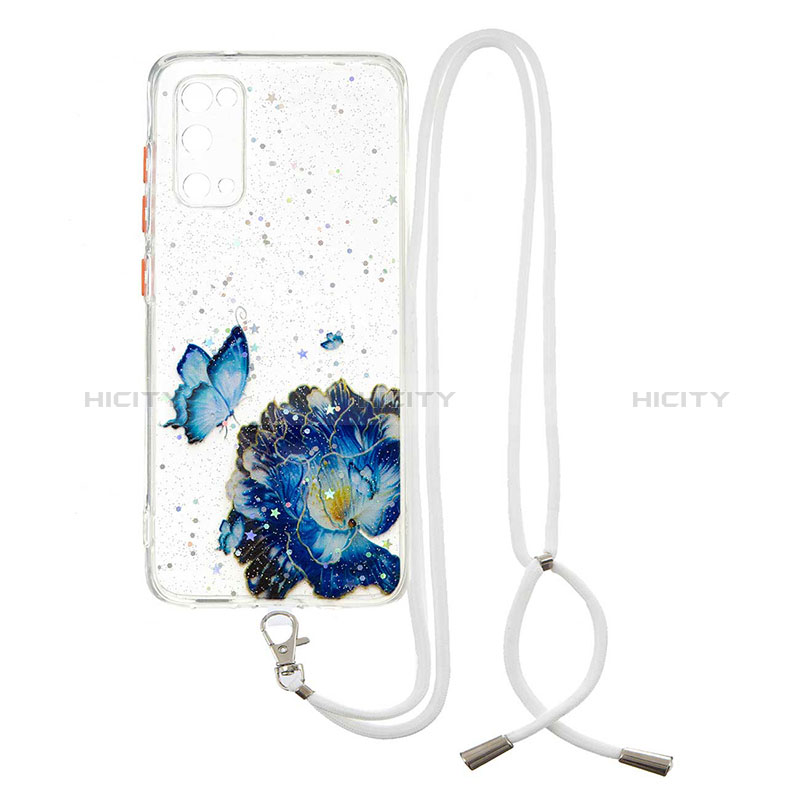 Coque Silicone Motif Fantaisie Souple Couleur Unie Etui Housse avec Laniere Strap Y01X pour Samsung Galaxy S20 5G Plus