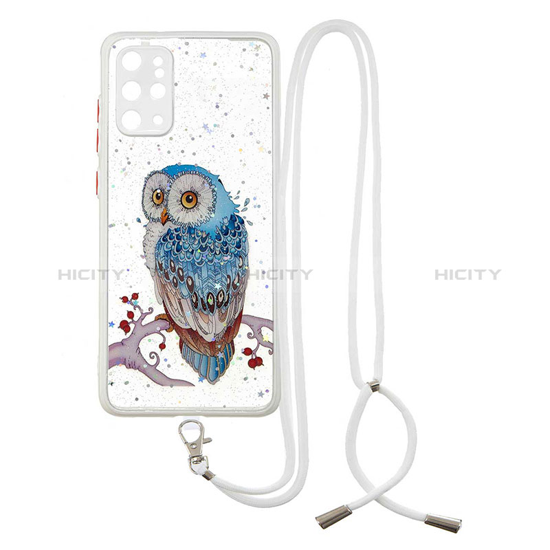 Coque Silicone Motif Fantaisie Souple Couleur Unie Etui Housse avec Laniere Strap Y01X pour Samsung Galaxy S20 Plus 5G Mixte Plus