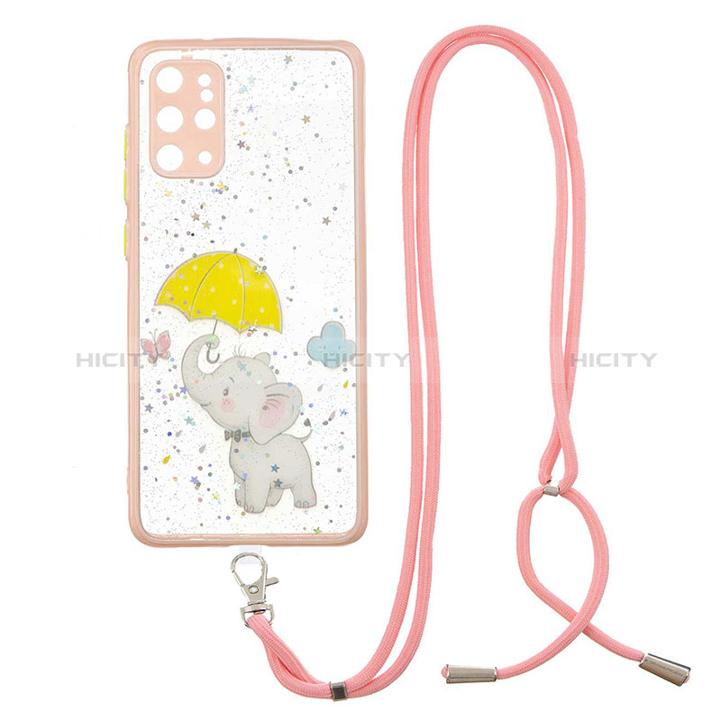 Coque Silicone Motif Fantaisie Souple Couleur Unie Etui Housse avec Laniere Strap Y01X pour Samsung Galaxy S20 Plus 5G Plus