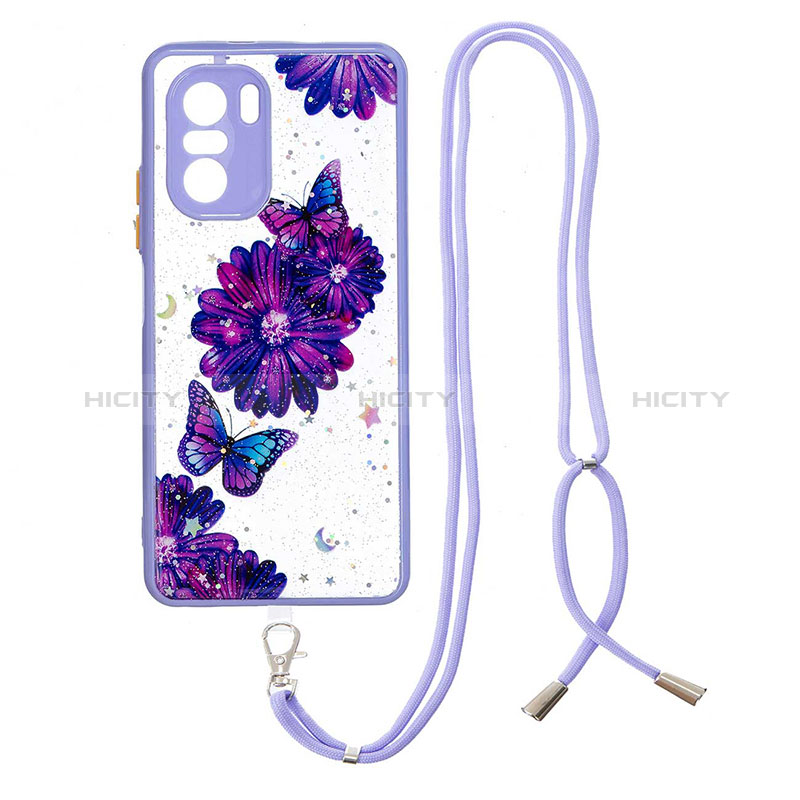 Coque Silicone Motif Fantaisie Souple Couleur Unie Etui Housse avec Laniere Strap Y01X pour Xiaomi Mi 11X Pro 5G Plus