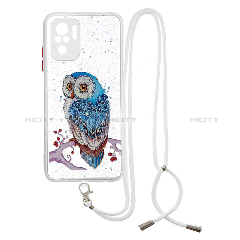 Coque Silicone Motif Fantaisie Souple Couleur Unie Etui Housse avec Laniere Strap Y01X pour Xiaomi Poco M5S Mixte Plus