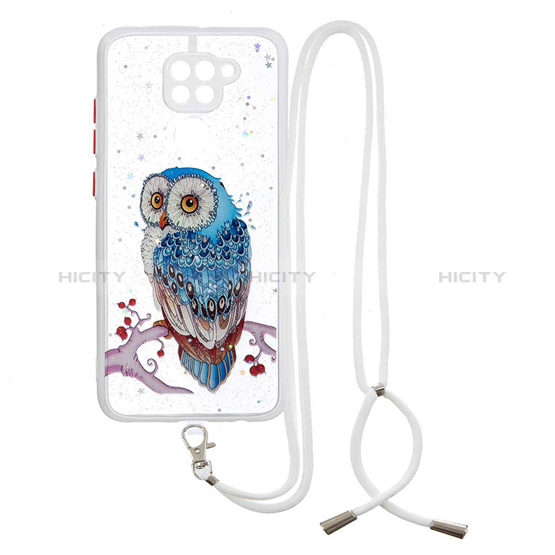 Coque Silicone Motif Fantaisie Souple Couleur Unie Etui Housse avec Laniere Strap Y01X pour Xiaomi Redmi 10X 4G Mixte Plus