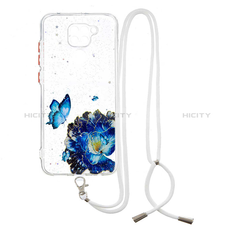 Coque Silicone Motif Fantaisie Souple Couleur Unie Etui Housse avec Laniere Strap Y01X pour Xiaomi Redmi 10X 4G Plus