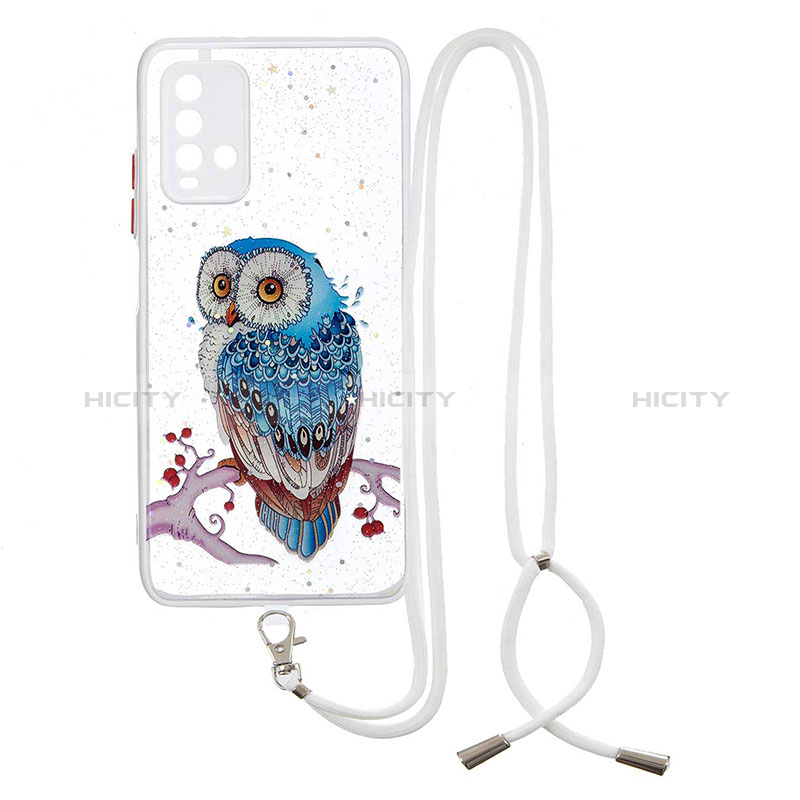 Coque Silicone Motif Fantaisie Souple Couleur Unie Etui Housse avec Laniere Strap Y01X pour Xiaomi Redmi 9 Power Mixte Plus