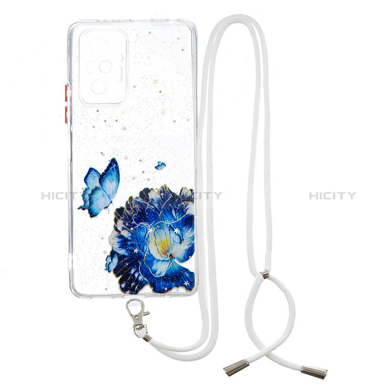 Coque Silicone Motif Fantaisie Souple Couleur Unie Etui Housse avec Laniere Strap Y01X pour Xiaomi Redmi Note 10 Pro 4G Plus