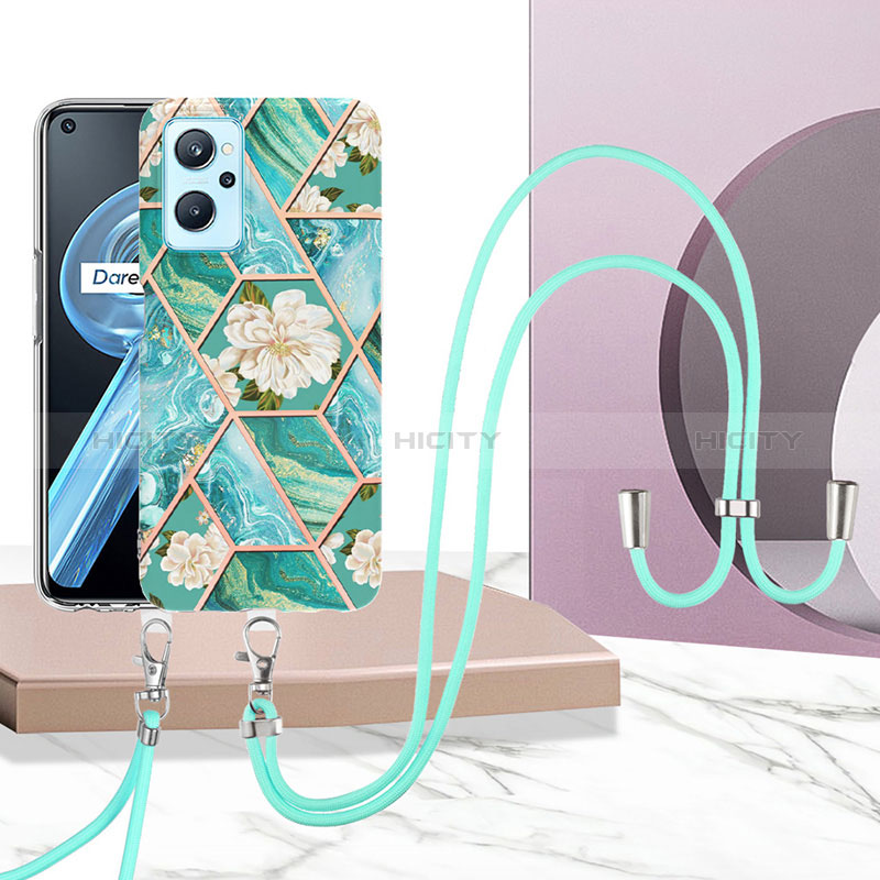 Coque Silicone Motif Fantaisie Souple Couleur Unie Etui Housse avec Laniere Strap Y02B pour Oppo K10 4G Plus