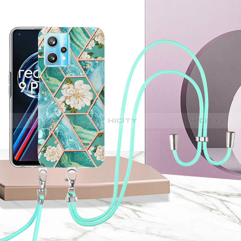 Coque Silicone Motif Fantaisie Souple Couleur Unie Etui Housse avec Laniere Strap Y02B pour Realme 9 Pro+ Plus 5G Plus