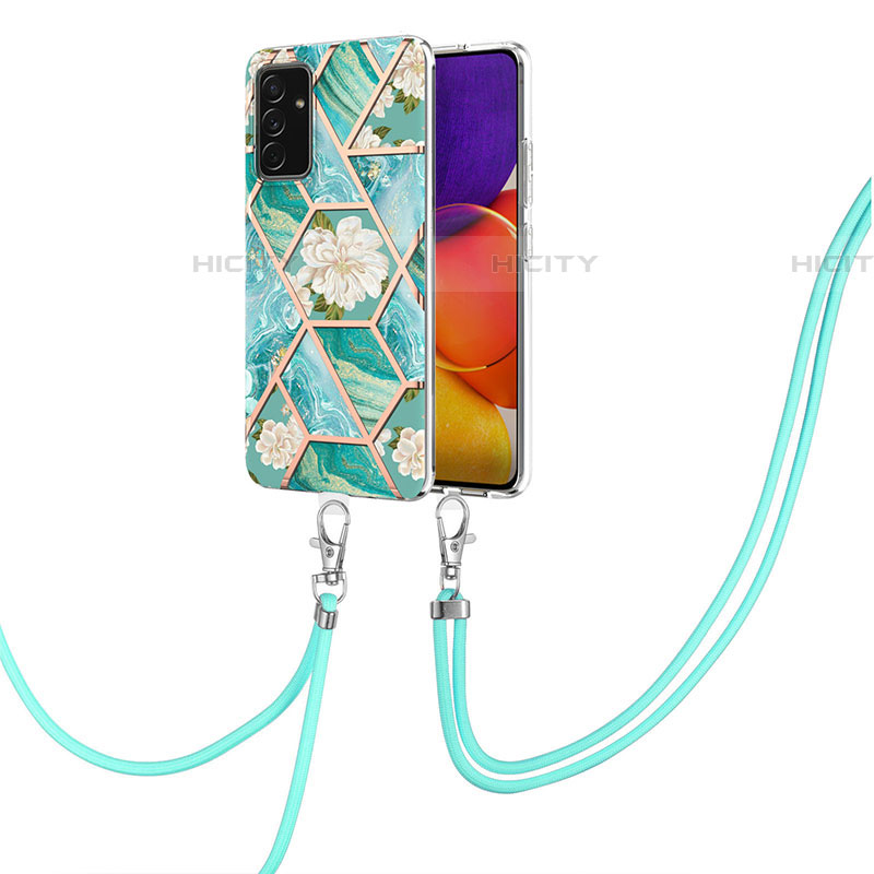 Coque Silicone Motif Fantaisie Souple Couleur Unie Etui Housse avec Laniere Strap Y02B pour Samsung Galaxy A24 4G Plus