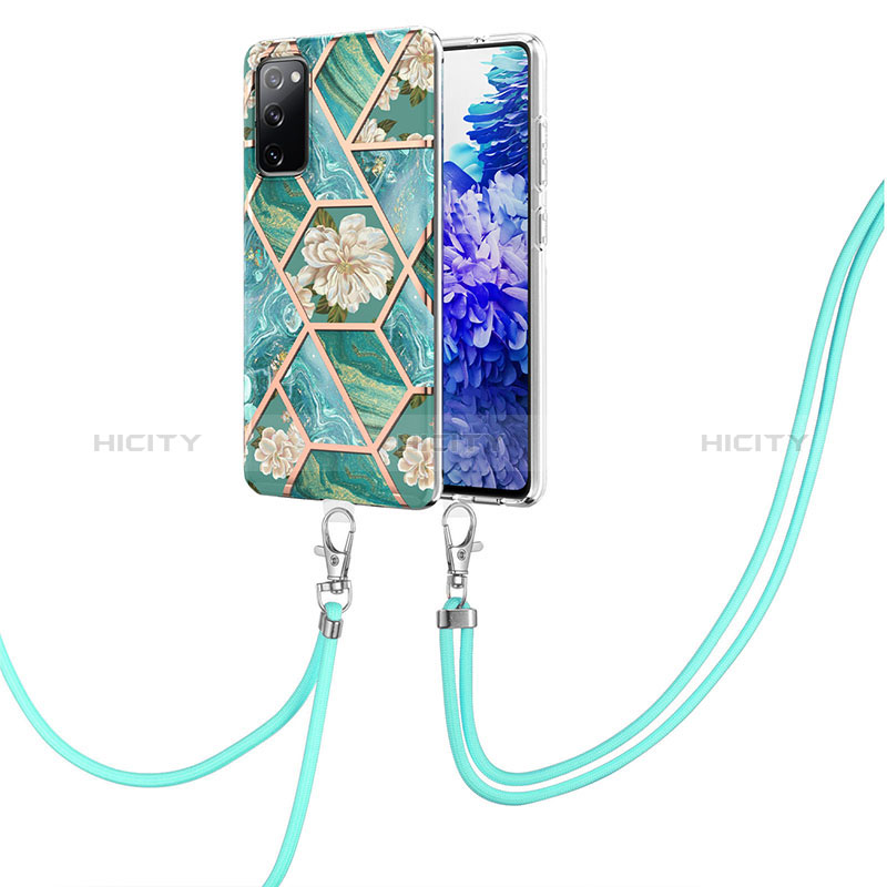 Coque Silicone Motif Fantaisie Souple Couleur Unie Etui Housse avec Laniere Strap Y02B pour Samsung Galaxy S20 Lite 5G Plus