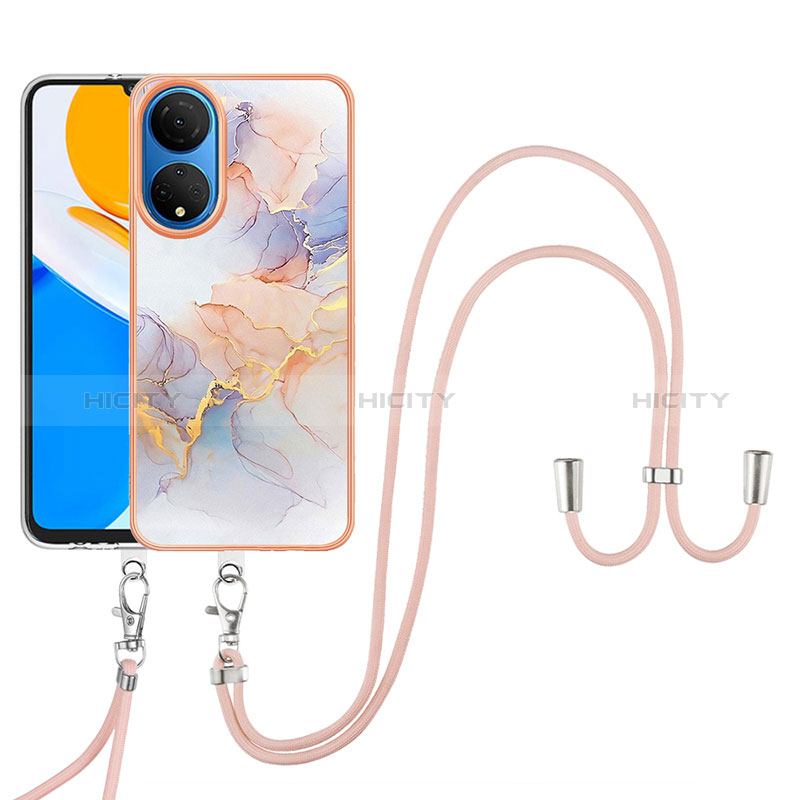 Coque Silicone Motif Fantaisie Souple Couleur Unie Etui Housse avec Laniere Strap Y03B pour Huawei Honor X7 Plus