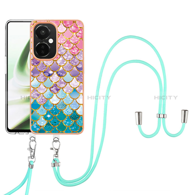 Coque Silicone Motif Fantaisie Souple Couleur Unie Etui Housse avec Laniere Strap Y03B pour OnePlus Nord N30 5G Plus