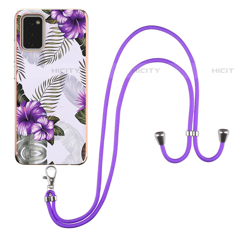 Coque Silicone Motif Fantaisie Souple Couleur Unie Etui Housse avec Laniere Strap Y03B pour Samsung Galaxy A03s Plus